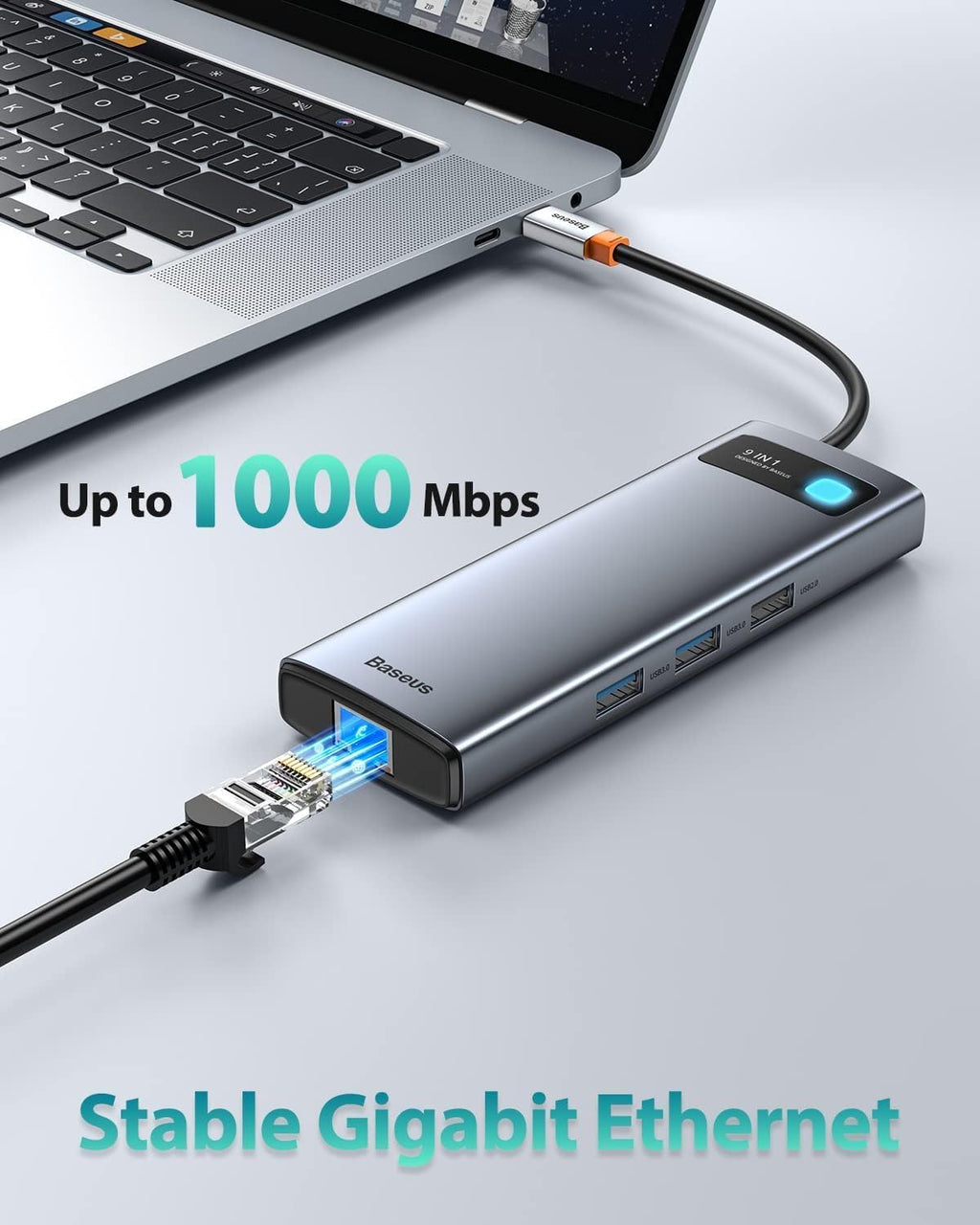 Laptop Docking Station Dual Monitor 9 in 1 USB C Hub up to 4K@120Hz | 2 HDMI, 1000Mbps LAN, Max 85W PD, 3 USB, SD