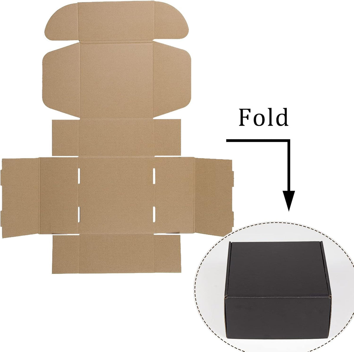 8x8x4 Inches Shipping Boxes Pack of 25, Packaging Corrugated Cardboard Mailer Boxes for Small Bussiness, Black