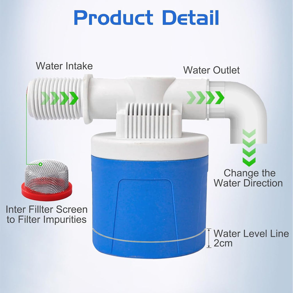 2 Pack 1/2" Water Float Valve For Water Tank Water Trough Pool Livestock