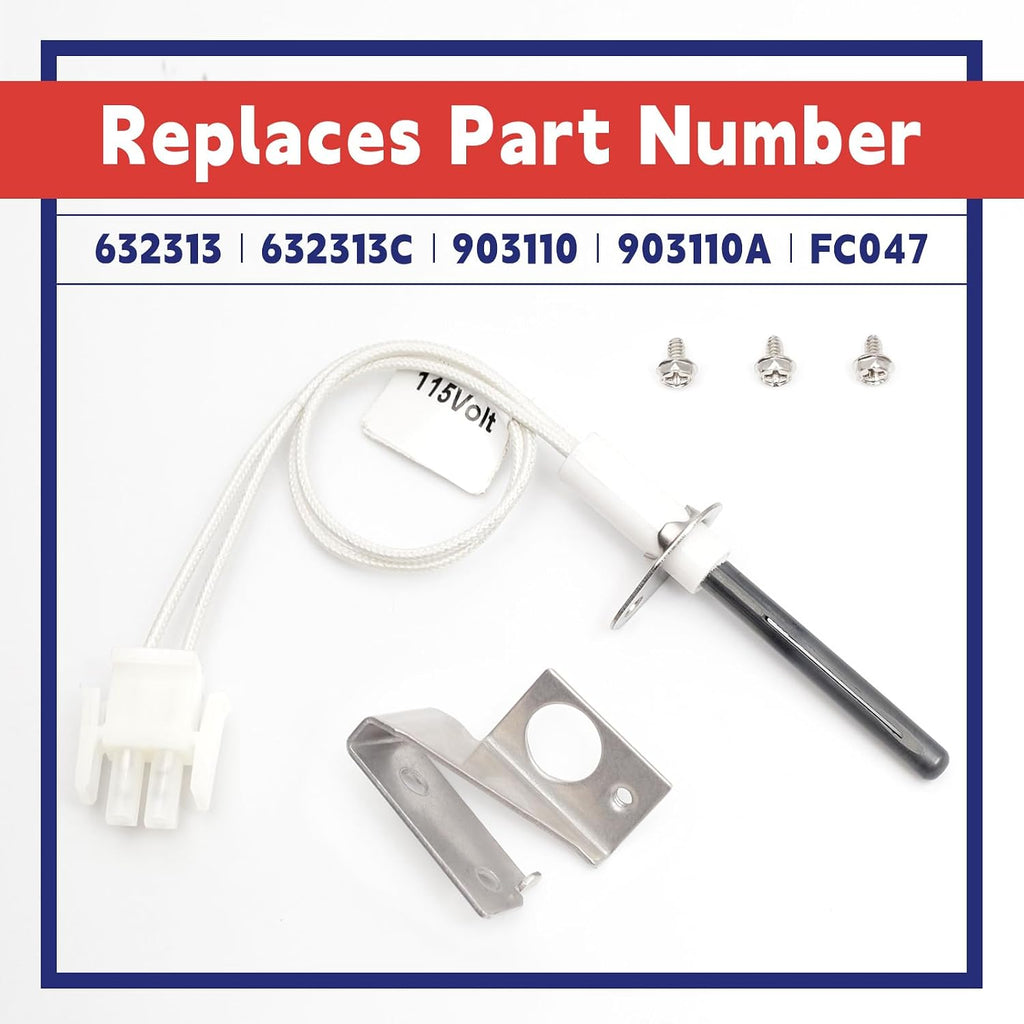 Upgraded 903110A 903110 Universal Furnace Hot Surface Ignitors With Plug, Round Silicon Nitride Hot Surface Igniters Kit Replacement for Nordyne Furnace Igniters 632504