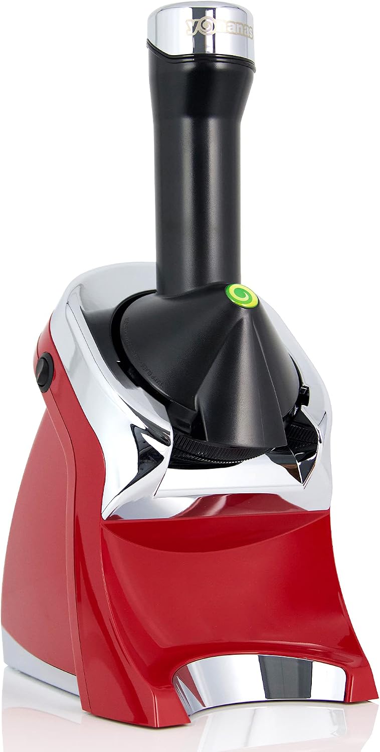 988RD Deluxe Vegan, Dairy-Free Frozen Fruit Soft Serve Maker, Includes 75 Recipes, 200 W, Red