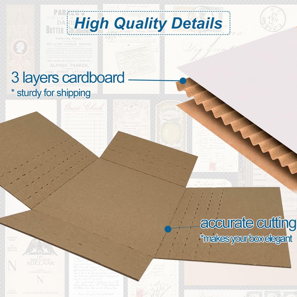 50 Pack 11.125x8.625x2'' Small Shipping Boxes, White