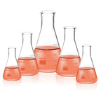 Conical Flask Set, Glass Erlenmeyer Flask Set, Include Vol.50.150.250.500.1000ml, Borosilicate Glass 3.3, with