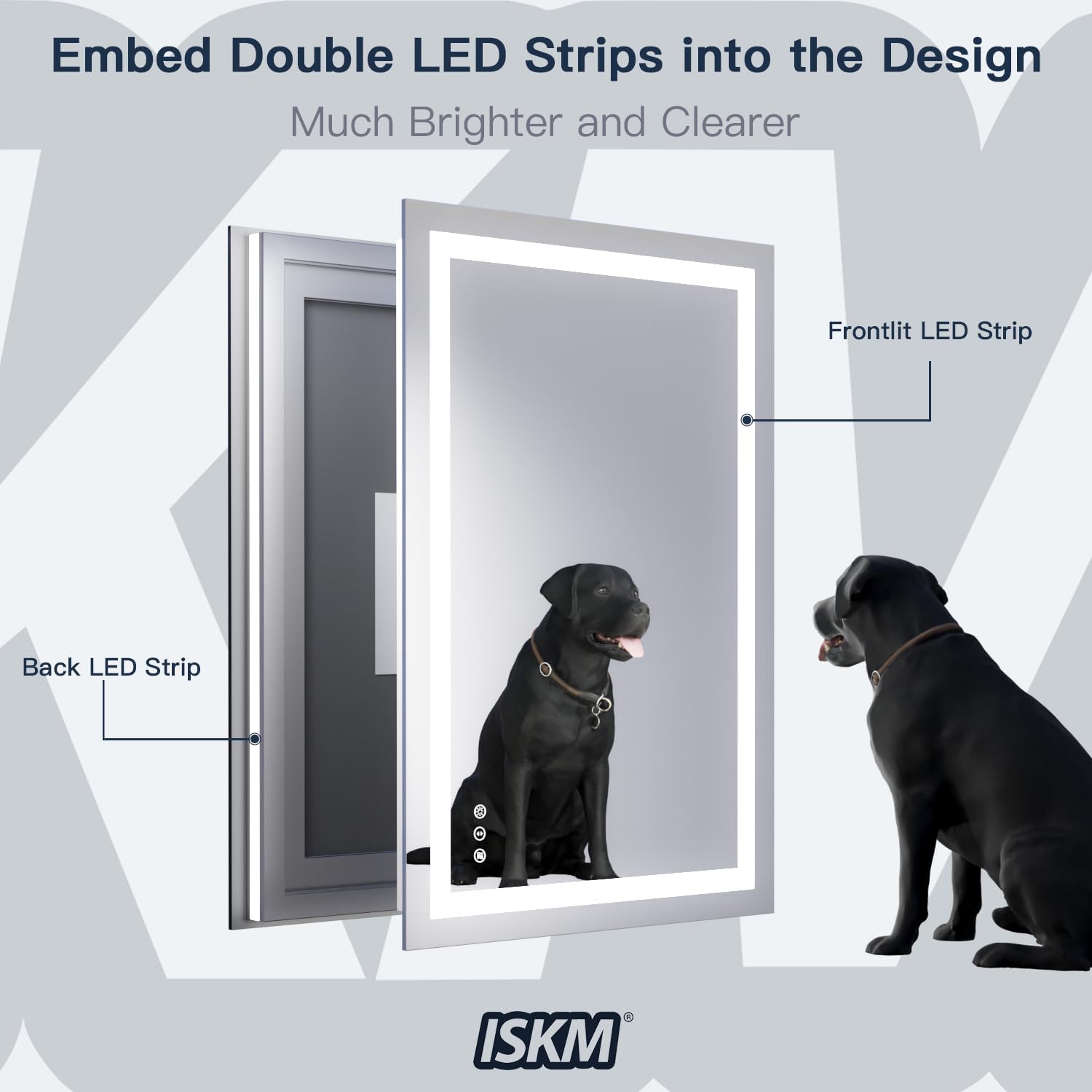 44x28 LED Mirror for Bathroom, Front and Back Lit, Anti-Fog, Dimmable | Memory Function,ETL,3 Color Temps