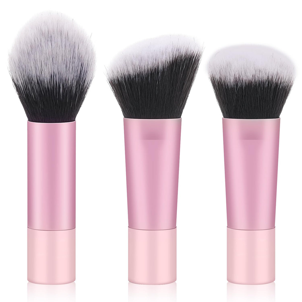Foundation Contour Powder Brush Set, 3PCS Premium Travel Kabuki Mini Brush