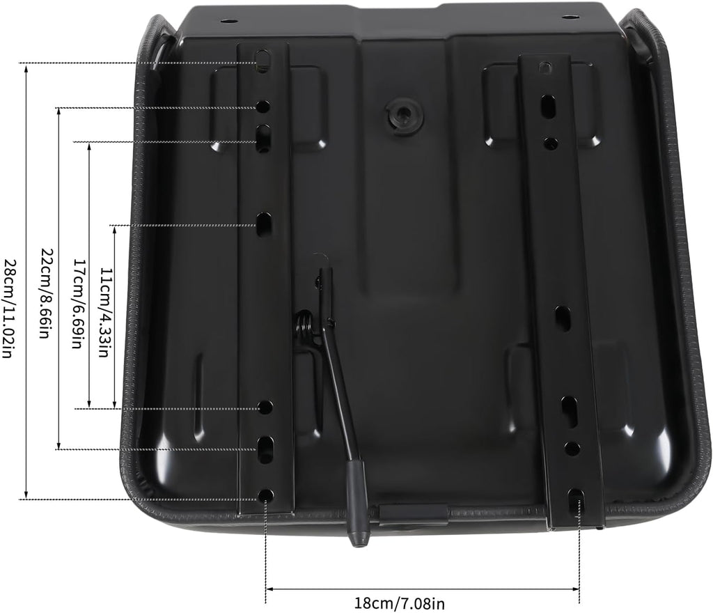 Universal Tractor Seat & Lawn Mower Seat with Adjustable Slide Rails, High-Back PU Replacement Seat with 2.76" Thick