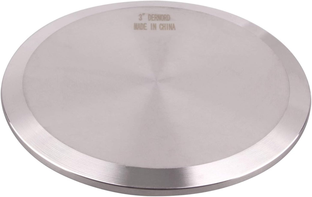 DERNORD Stainless Steel 304 Sanitary Fitting Clamp End Cap fits Tri-Clamp Ferrule Flange (3" (76mm) Tube OD)