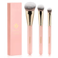 3Pcs Foundation Concealer Highlight Brush, Cat Paw Under Eye Brush | Large buffs foundation, blends contours, sweeps