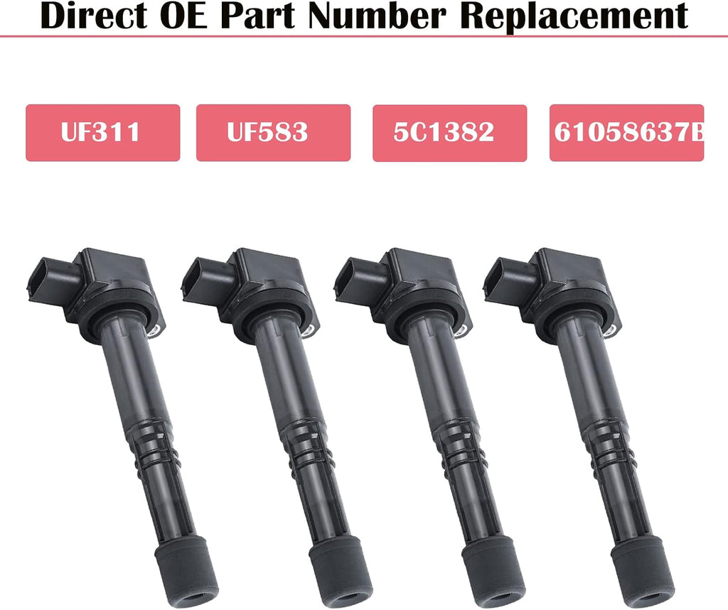 Set of 4 Ignition Coils for Honda CRV Accord Element