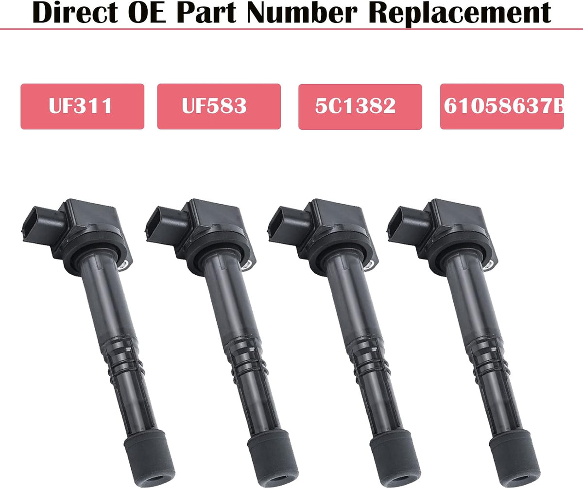 Set of 4 Ignition Coils for Honda CRV Accord Element