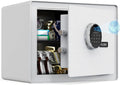 Luxury Jewelry Safe with Fingerprint&Keypad Lock, Document Safe Box with Soft Velvet Lining, Removable Shelf, High