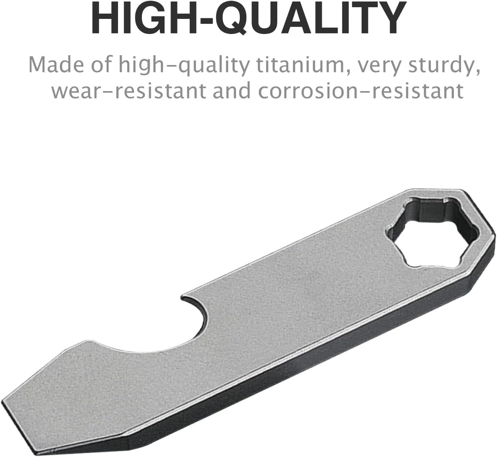 Titanium Mini EDC Pry Bar Tool, Pocket Prybar with Bottle Opener | Multi-tool Scraper Opener, Portable Pocket