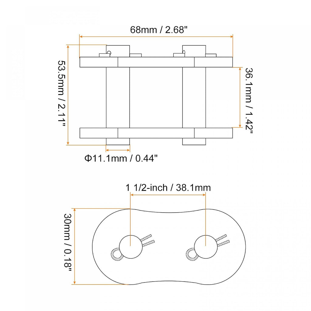 uxcell 5Pcs #120 Chain Master Connector Link Roller, 1 1/2" Pitch Carbon Steel, Standard Connecting Split Links for 24A Chain