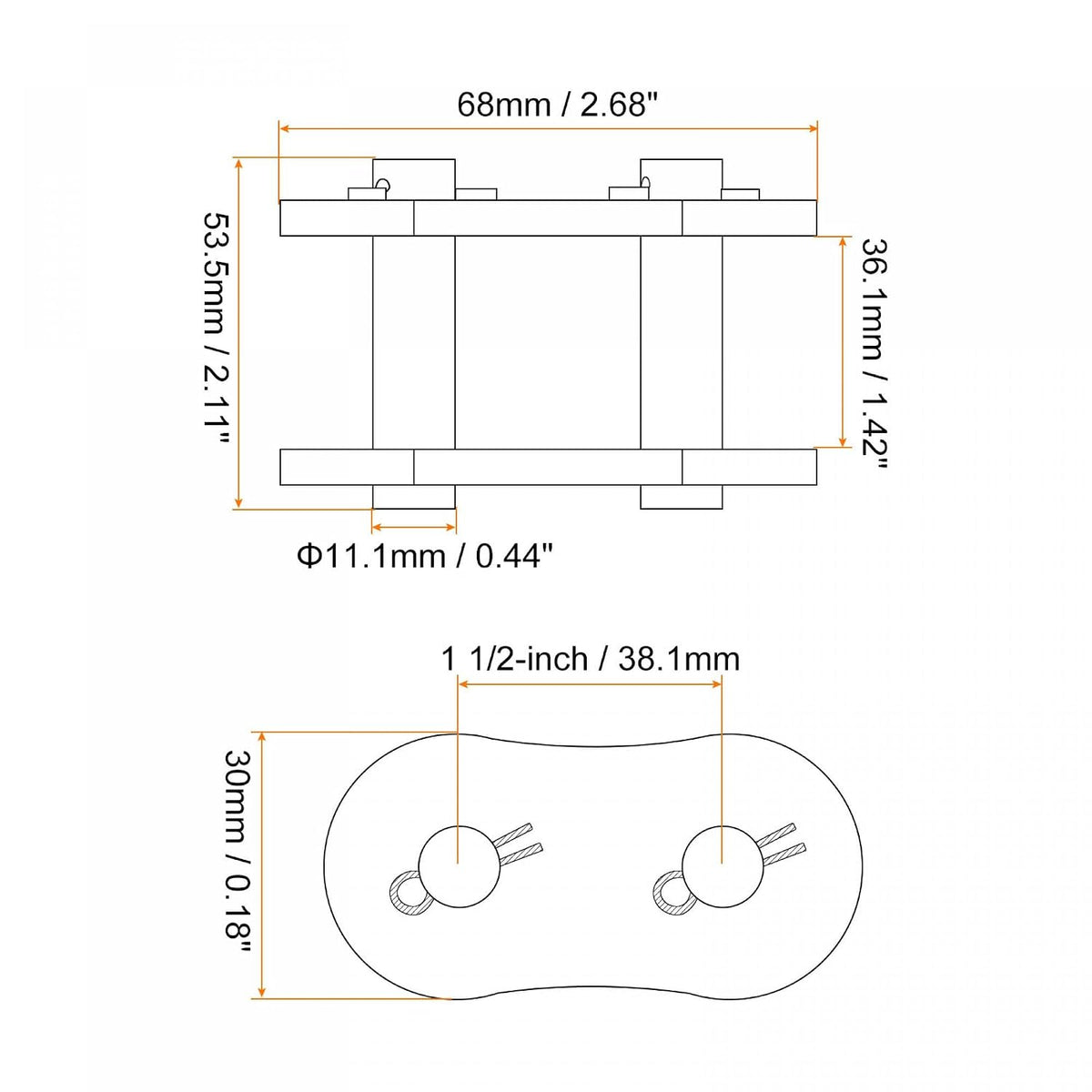 uxcell 5Pcs #120 Chain Master Connector Link Roller, 1 1/2" Pitch Carbon Steel, Standard Connecting Split Links for 24A Chain