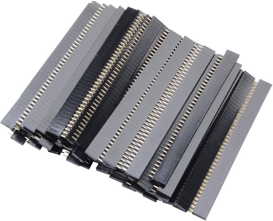 60Pcs 40 Pin 2.54mm Single Row Straight Female PCB Header Connector Strip for Arduino Shield