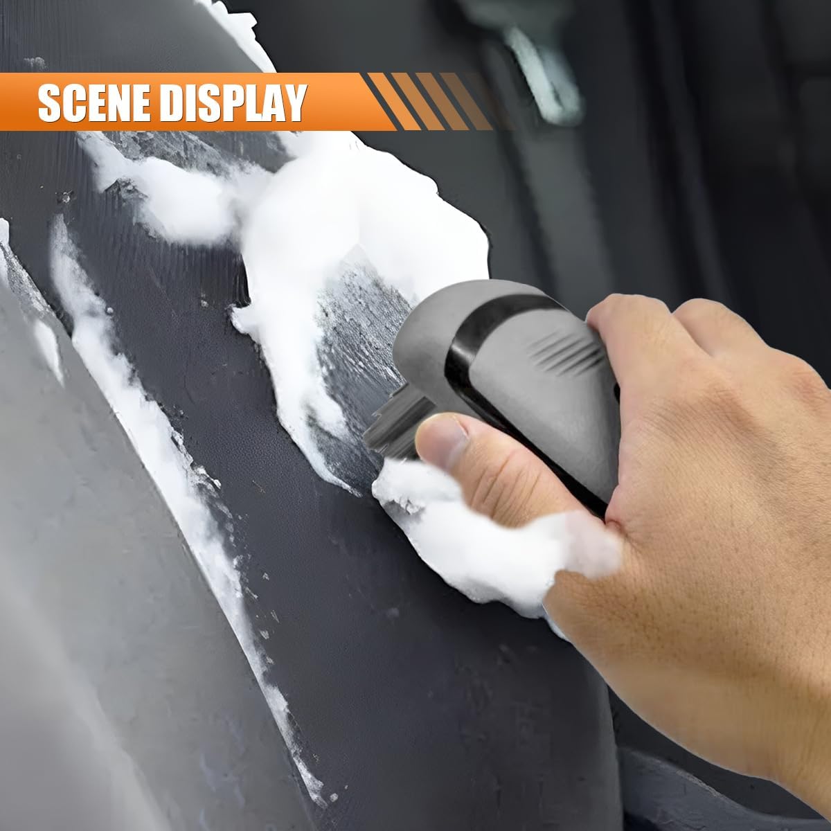 Car Carpet and Upholstery Cleaning Brush, Stiff Bristle Car Detailing Carpet Scrub Brush with Hanging Hole, Vehicle
