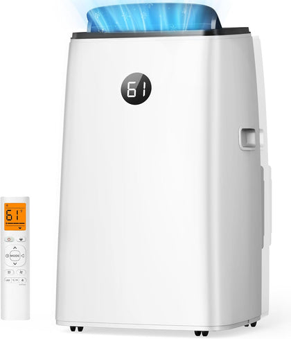 14000 BTU Portable Air Conditioner for Large Room up to 700 Sq. Ft, 3-in-1 Self-Evaporating AC with Fan &