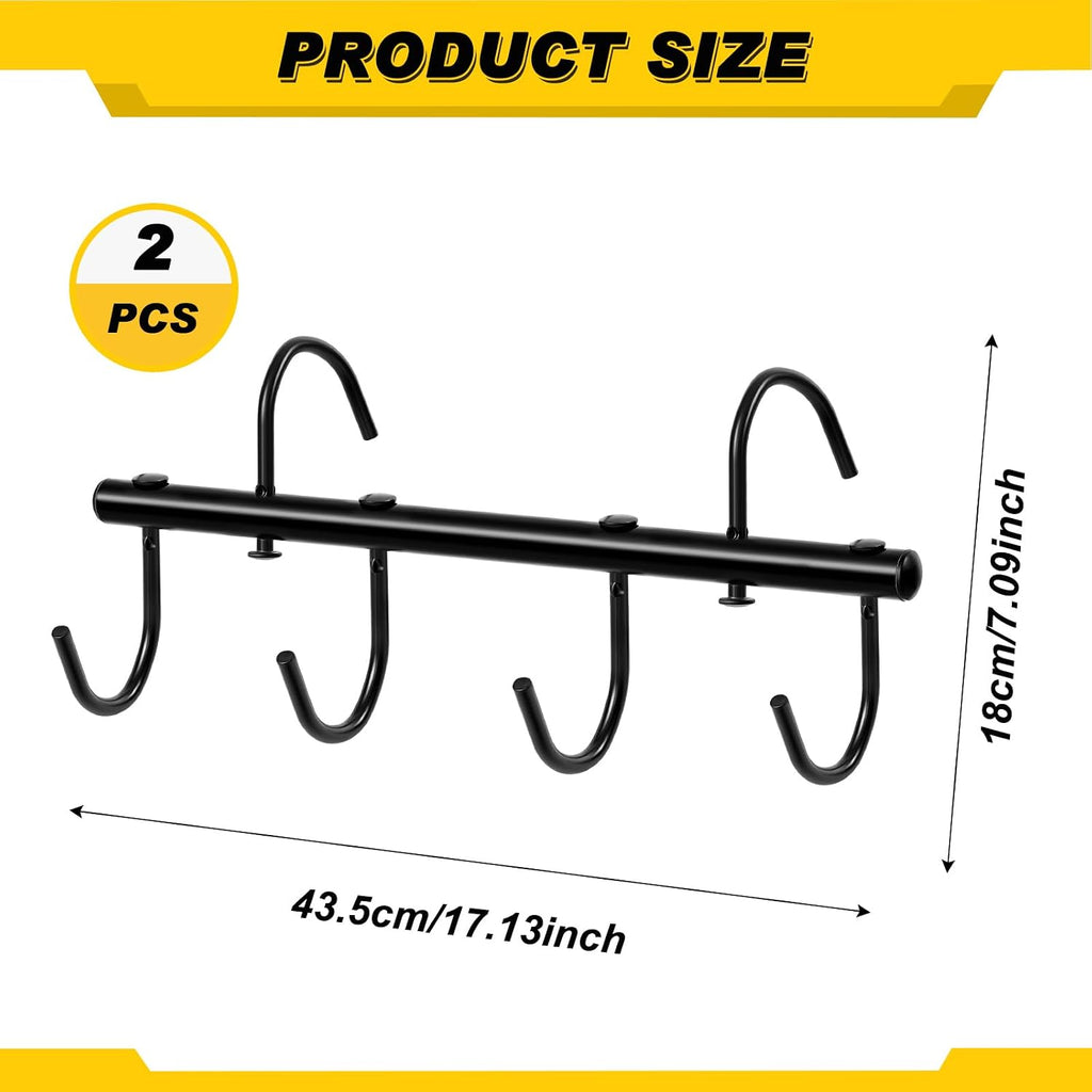 2 Pcs Tack Rack with Swivel Hooks, Metal Bridle Hanger, 6 Hooks Style