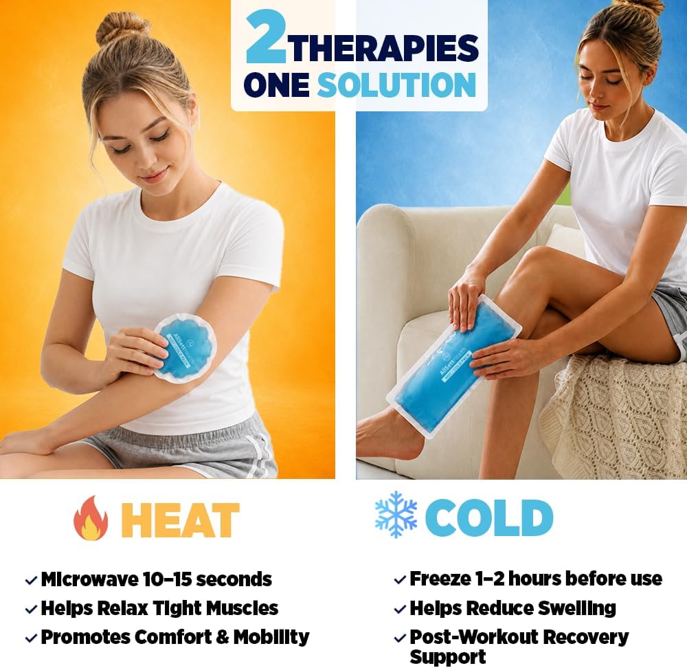 6 Piece Ice Packs for Injuries Reusable - Soft Ice Pack Flexible Cold Packs