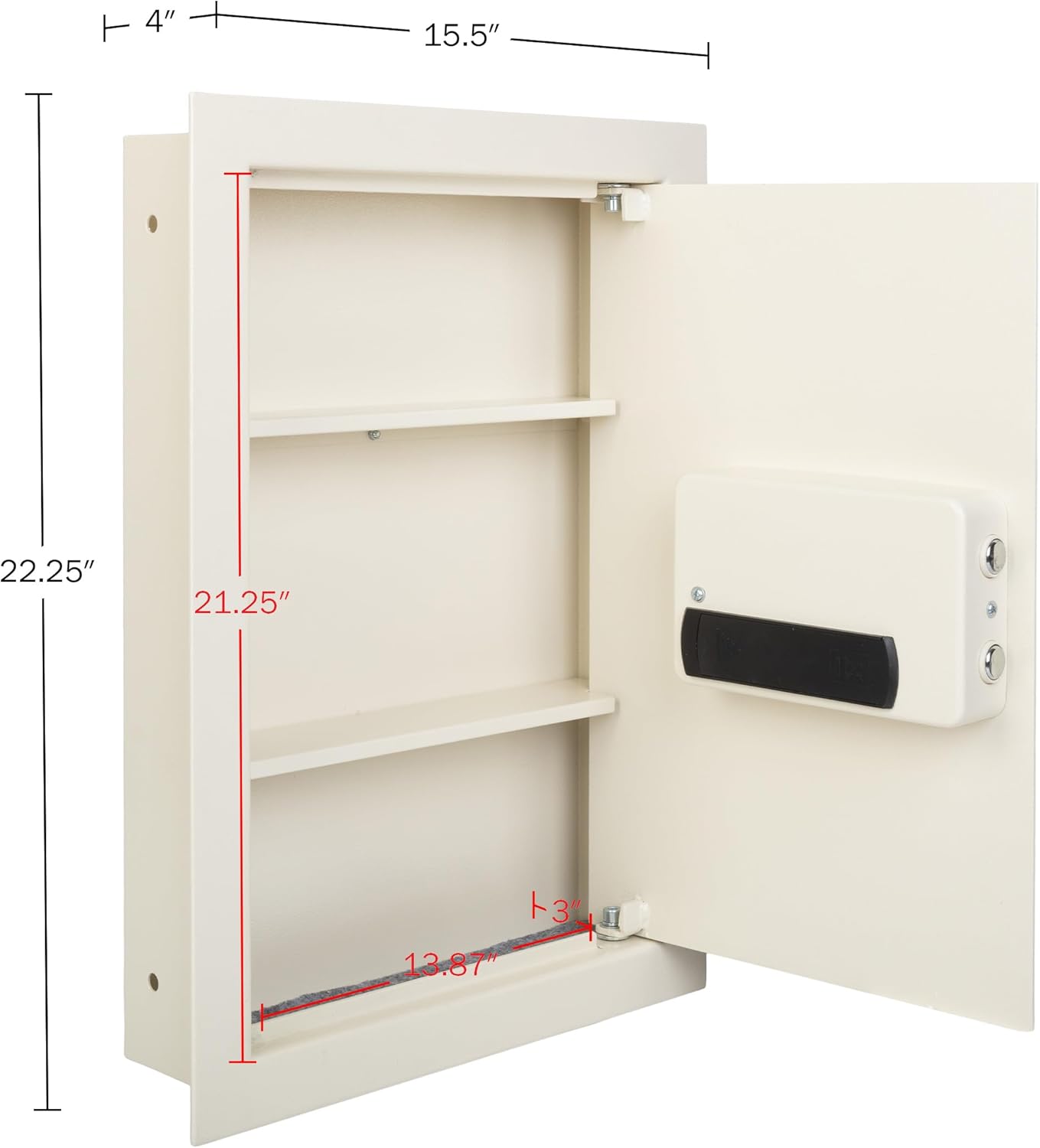In-Wall Safe - Home or Business Safe with Keypad and 2 Manual Override Keys - Protects Cash, Jewelry, Passports, and