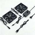 2-Pack Dual Waterproof 120mm Quiet Computer Cooling Fan Kit 110V-120V