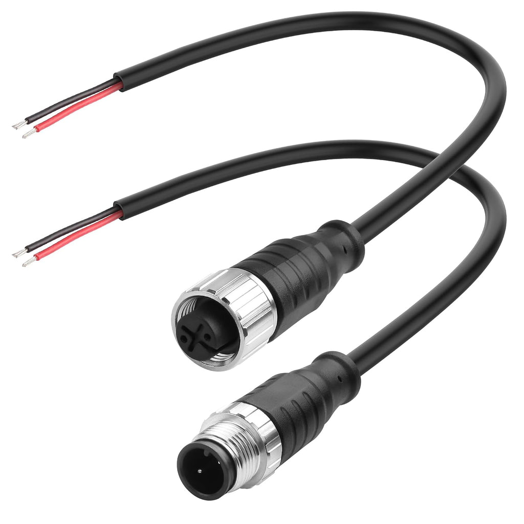 YACSEJAO M12 Connector Aviation Sensor Cable, 25CM/0.8FT, 2 Pin