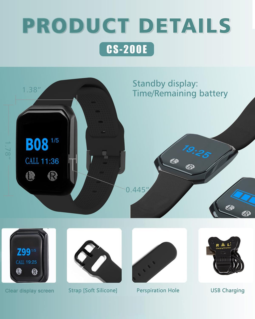 Restaurant Pager System 1200+Ft with 15 Portable Waterproof Buttons