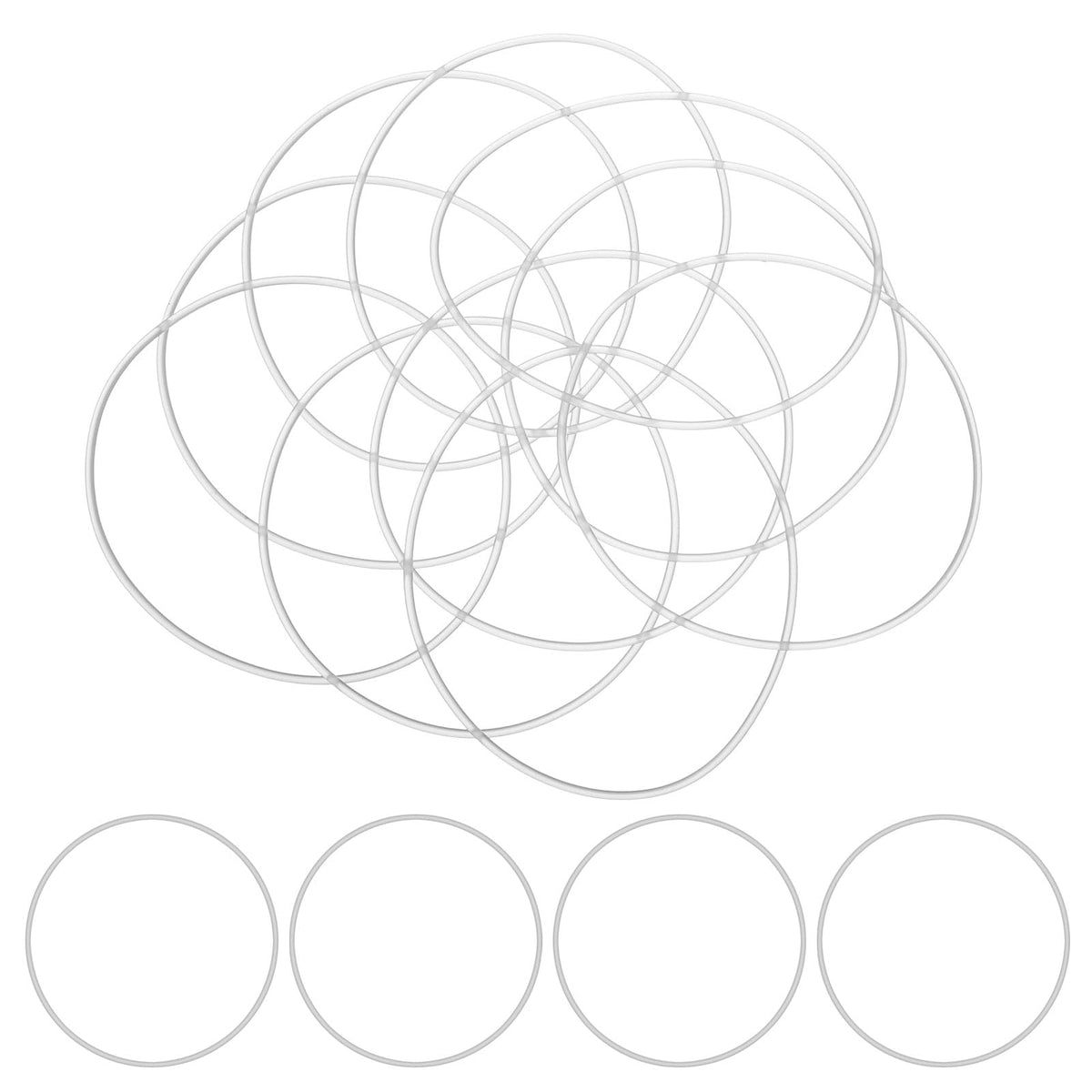 DEFANEX 10pcs Silicone O-Ring 95mm OD 91mm ID 0.5mm Width White