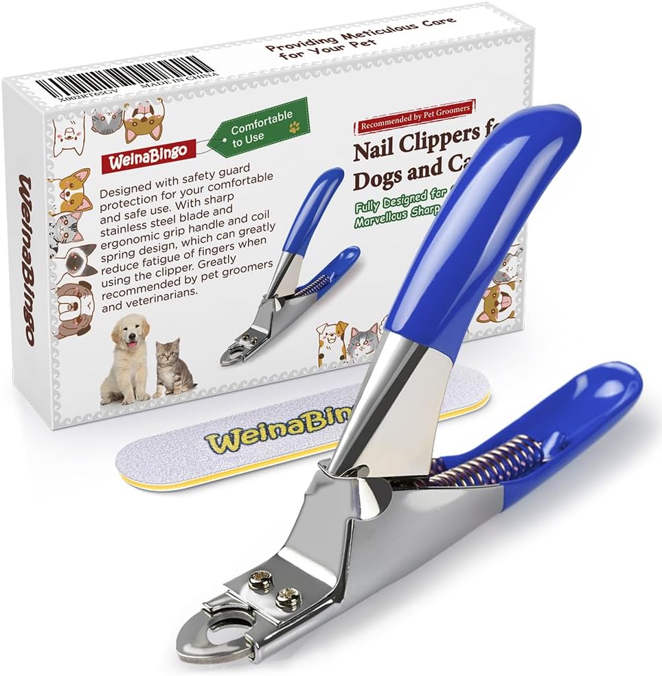 Dog Cat Pets Nail Clippers, Professional Pets Claw Trimmer with Free Nail File, Sharp Stainless Steel Blade, Sturdy