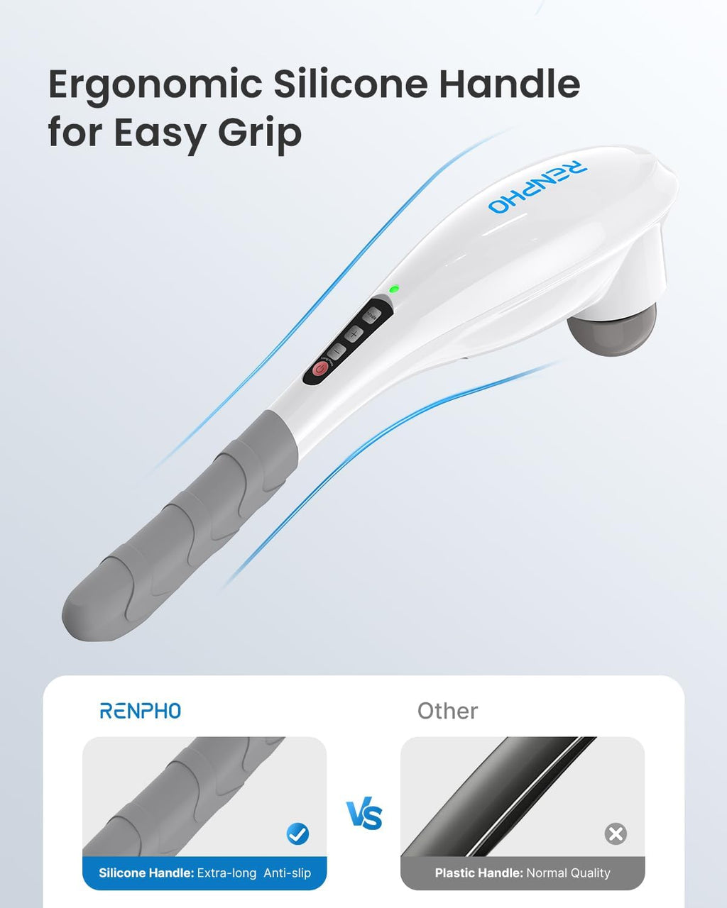 Rechargeable Handheld Back Massager with 5 Adjustable Speeds & Modes, Fathers Day Dad Gifts, Cordless Electric Neck