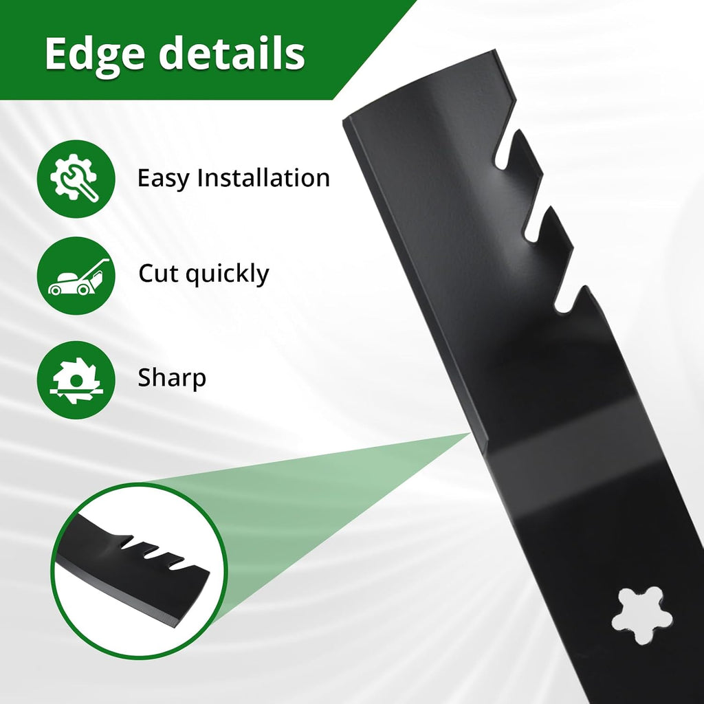 95-605 Mulch Blades, Gator G3 Blades Compatible with 54 inch Deck H usqvarna Z254F YTH24V54, A YP C Raftsman A riens Mower, Replaces 112053 187254 532187255 582760502, 6 Pack
