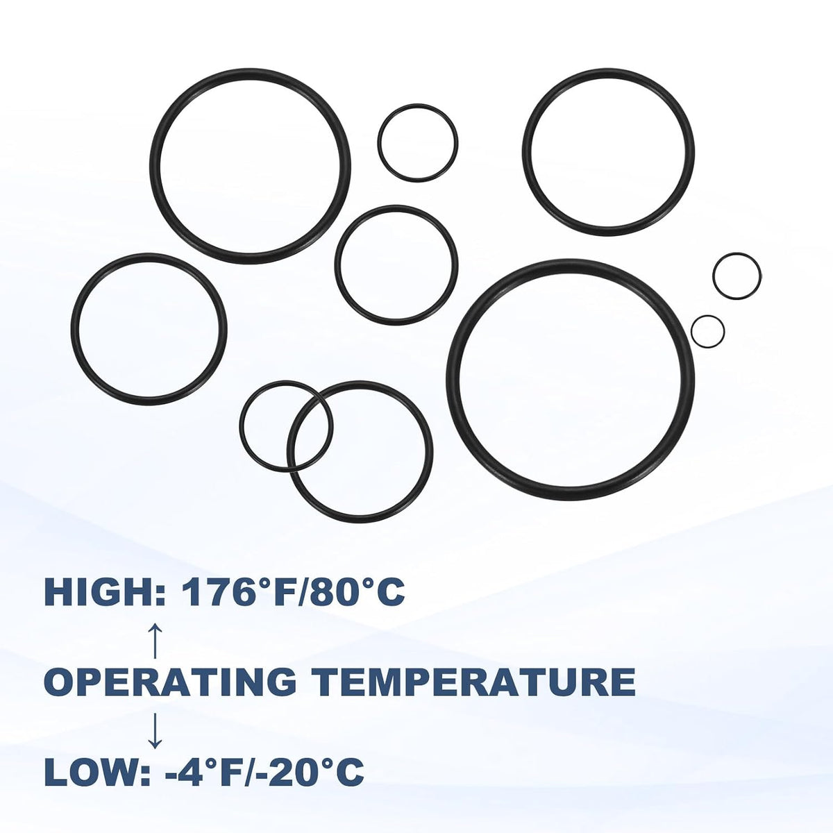 uxcell 100Pcs AS-016 Nitrile Rubber O-Rings 5/8" ID, 3/4" OD, 1/16" W (90D)