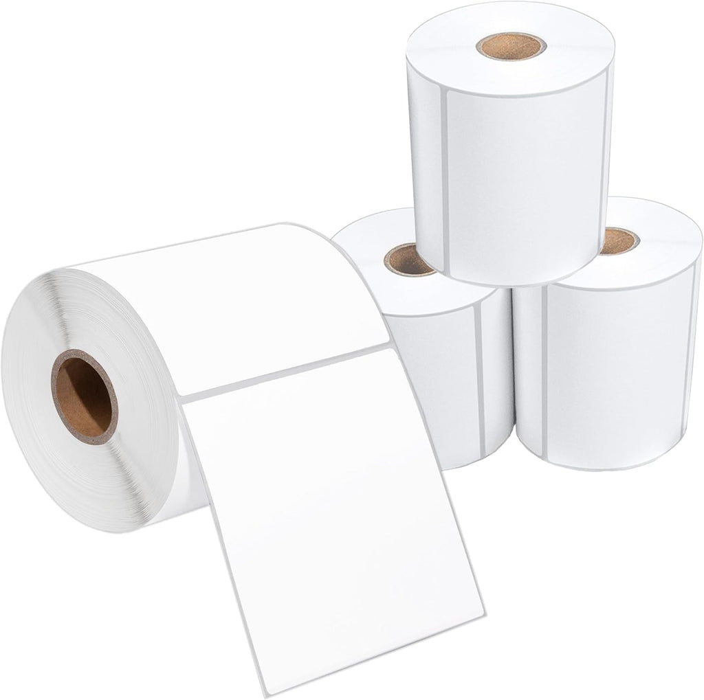 4" X 4” Direct Thermal Labels (1400 Count, 4 Rolls) Perforated