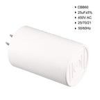 uxcell CBB60 Run Capacitor 25uF AC Double Insert Cylinder 73x44mm White