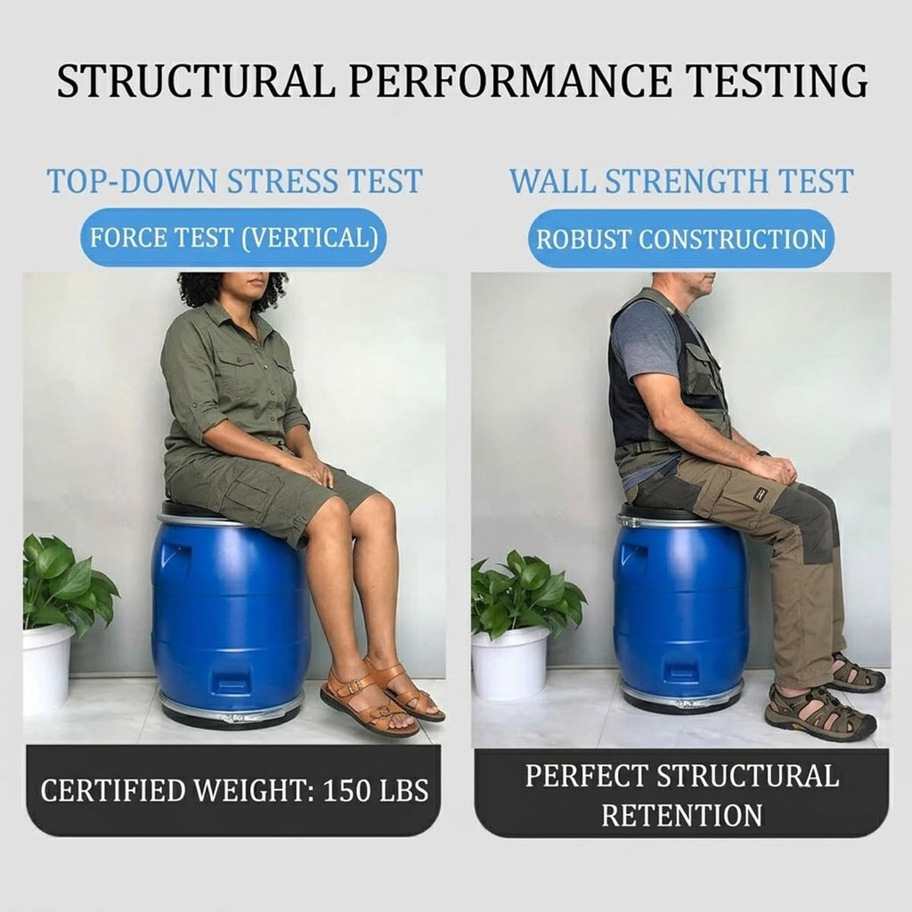 Storage Barrel Rain Drum for Outside Food Grade Plastic Shipping Container Lock Ring Air Tight Water Barrels Rain