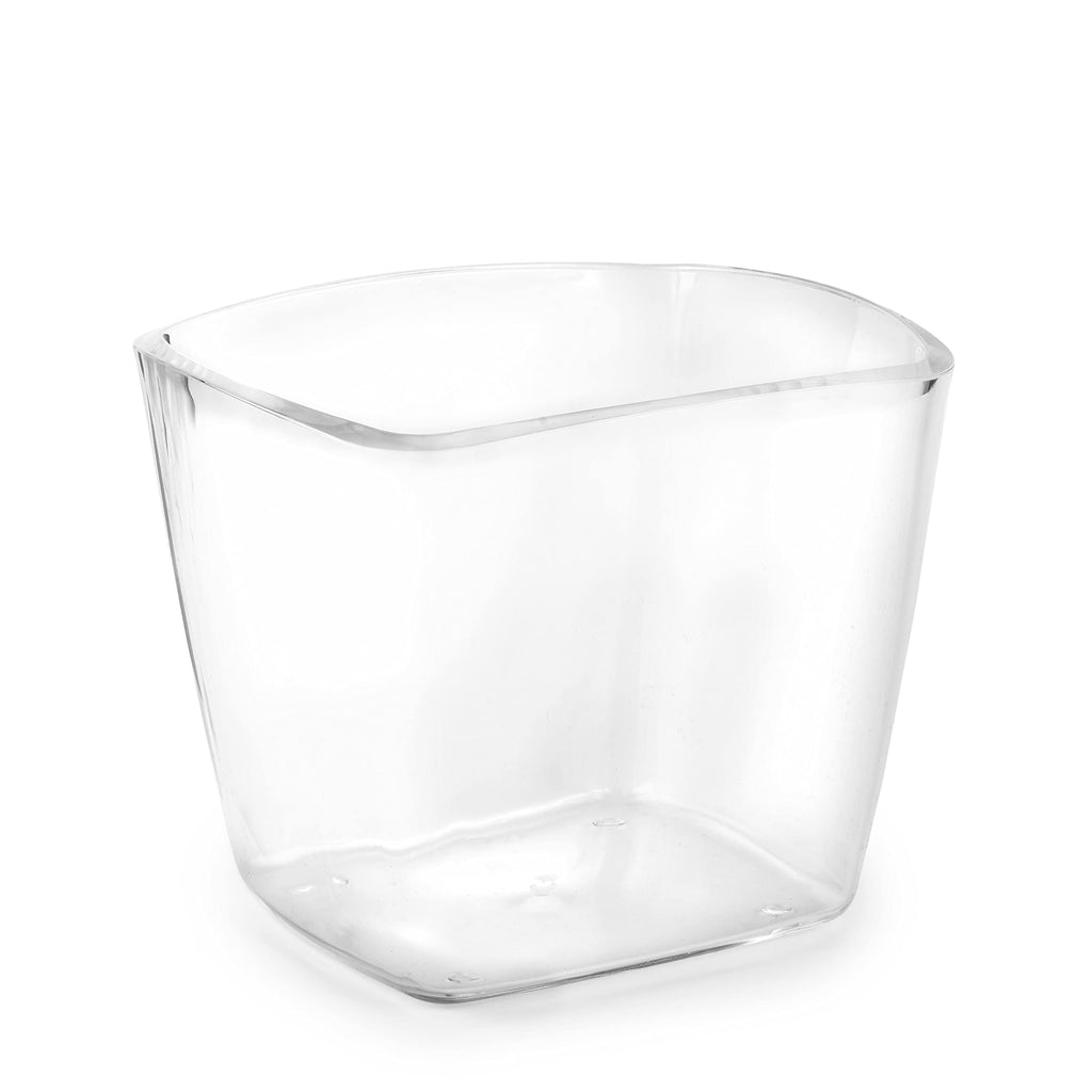 Clear Square Mini Wastebasket Trash Can | Garbage Container Bin for Bathrooms, Kitchens, Home Offices |