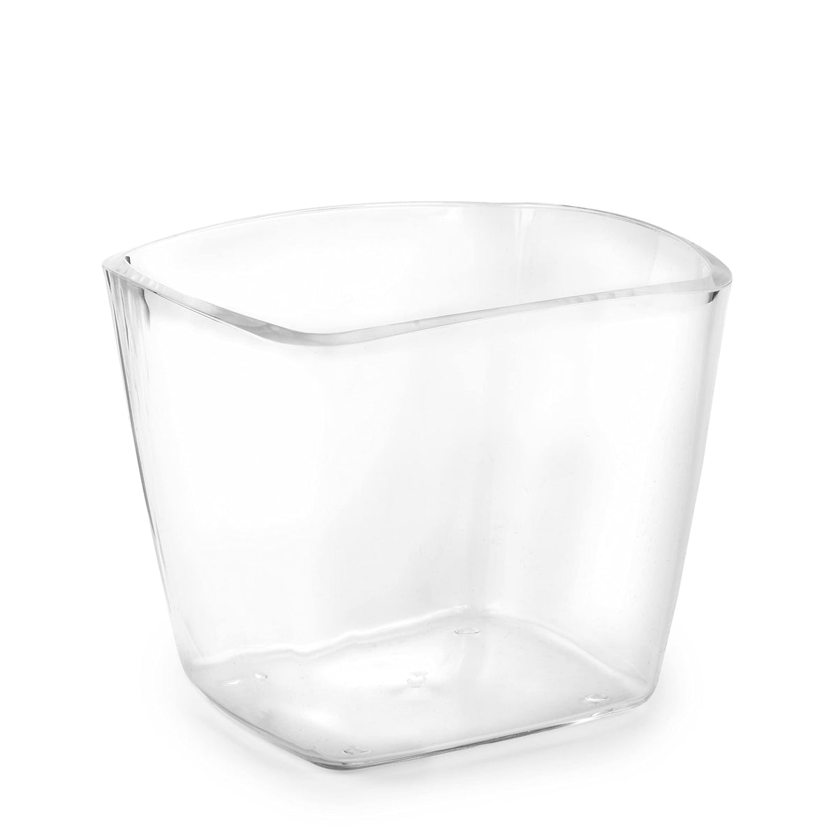 Clear Square Mini Wastebasket Trash Can | Garbage Container Bin for Bathrooms, Kitchens, Home Offices |