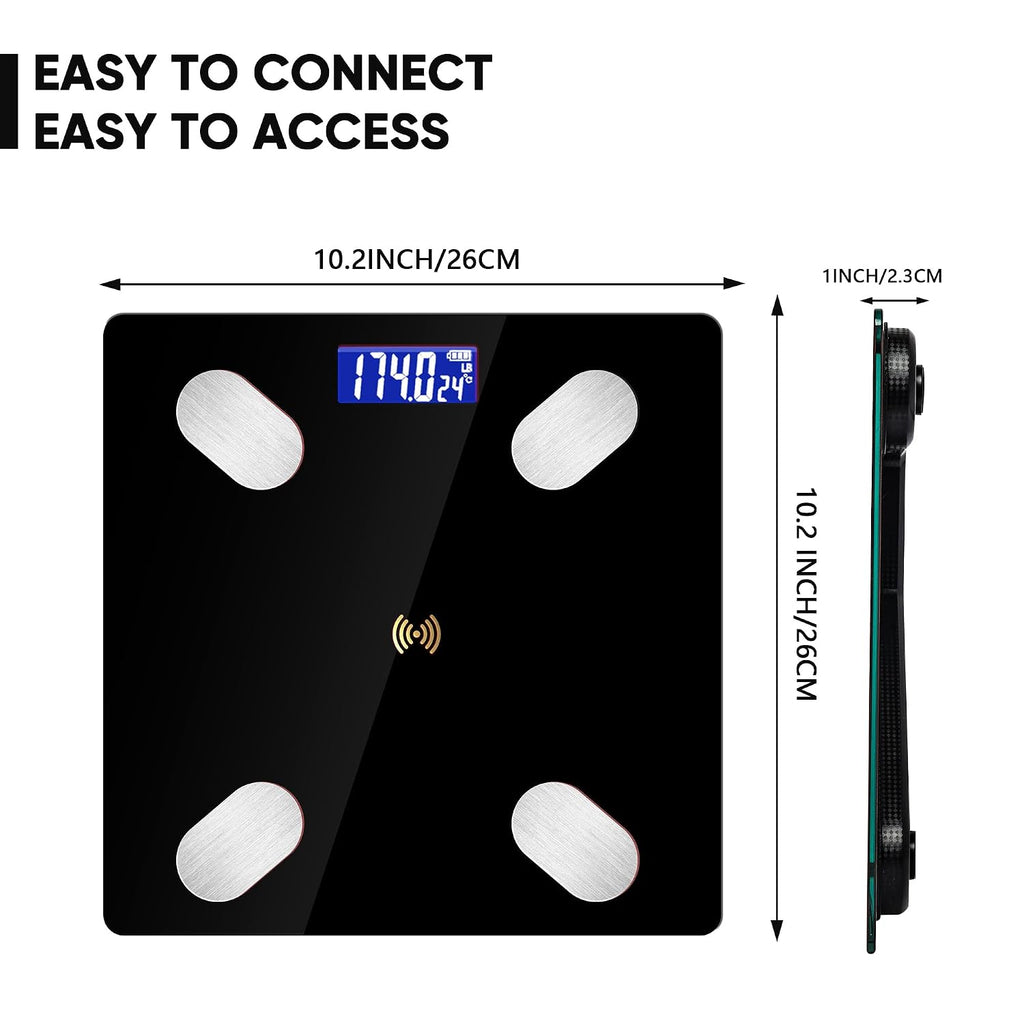 Digital Simple Bathroom Scale, Home Practical Body Fat Scale with Led Display, Body Composition Analyzer with
