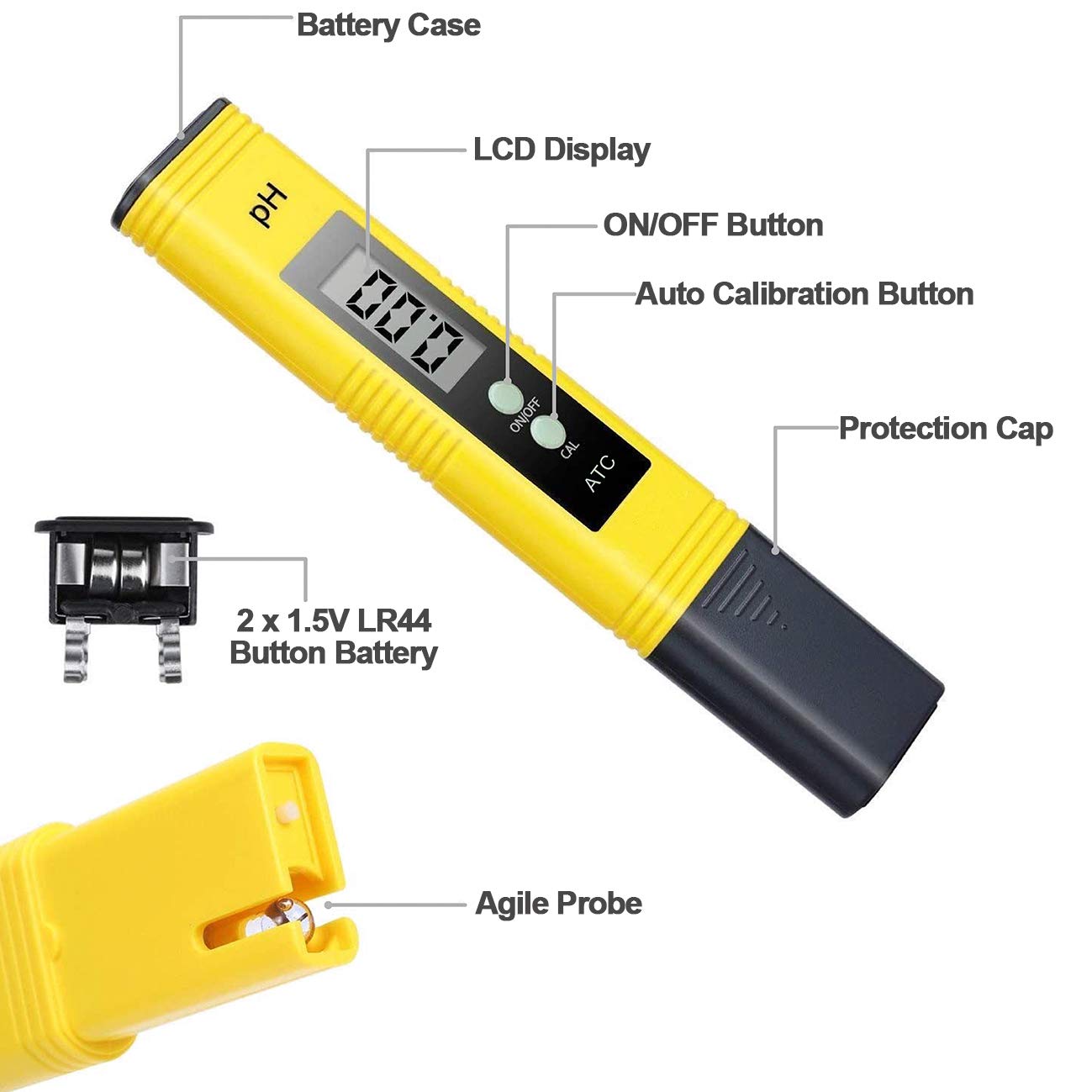 PH Meter, TDS Meter Combo, Pool Water Test Kit, PH Tester Digital, PPM Meter, 0.01 Resolution TDS PH EC Temperature 4