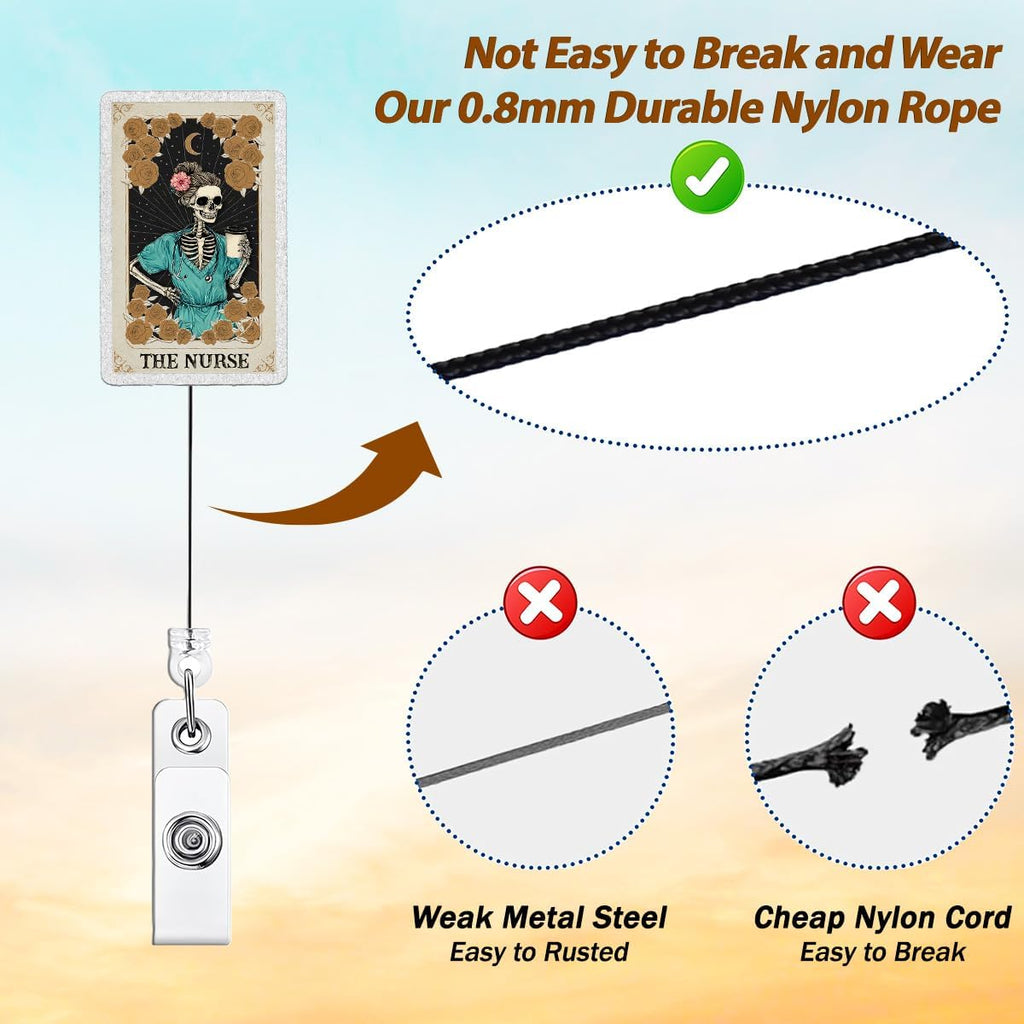 Nurse Badge Reel, Fun Retractable ID Holder with Alligator Clip for CNA RN LPN MA, Medical Badge Clip for Nursing