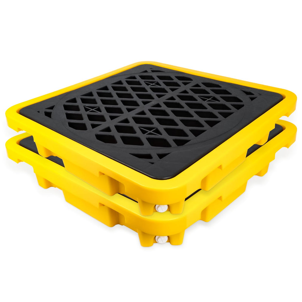 1 Drum Spill Containment Pallet, Leakproof Spill Tray with Drain