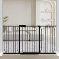 Extra Wide Baby Gate Black 57.5-62 Inch Wide, Walk Through Pressure Mounted No Drill for Doorways, Long and Large
