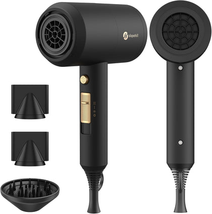 Professional Ionic Hair Dryer, Powerful 1800W Fast Drying Low Noise Blow Dryer with 2 Concentrator Nozzle 1 Diffuser