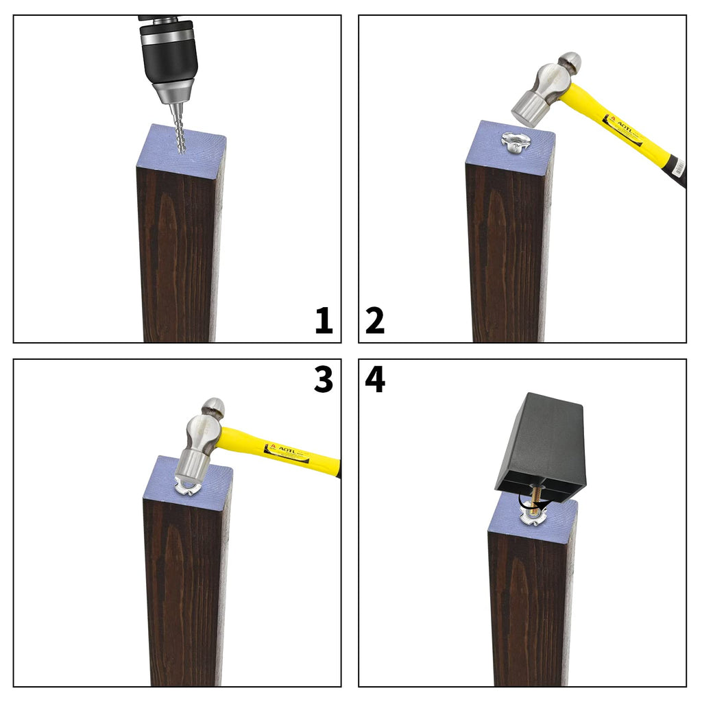 4Pack 3 inch Sofa Legs, Square Tapered Plastic Couch Legs