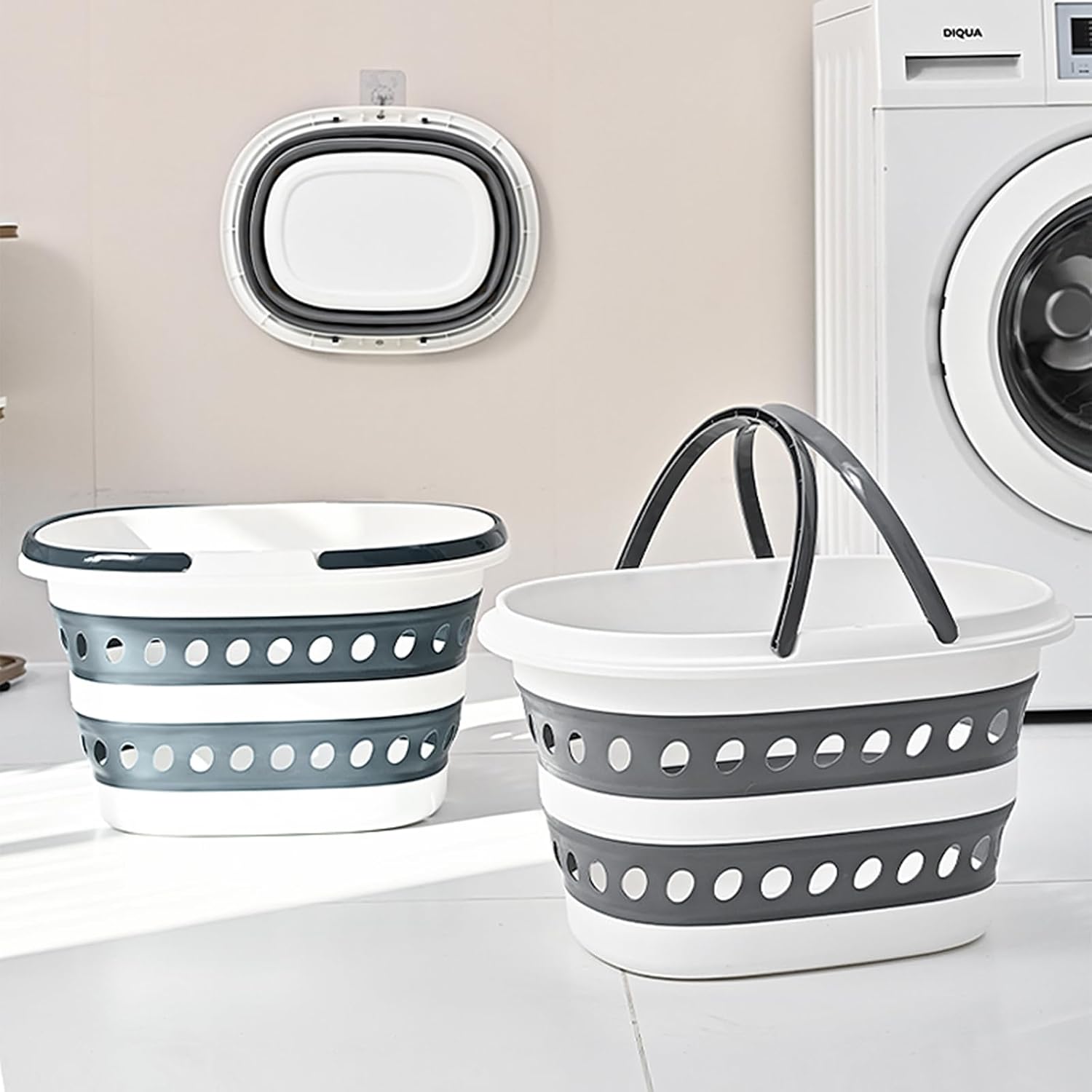 Compact Collapsible Laundry Basket, Small Size Pop-Up Hamper Perfect for Bedroom Side,Bathroom,Travel, Not for Large