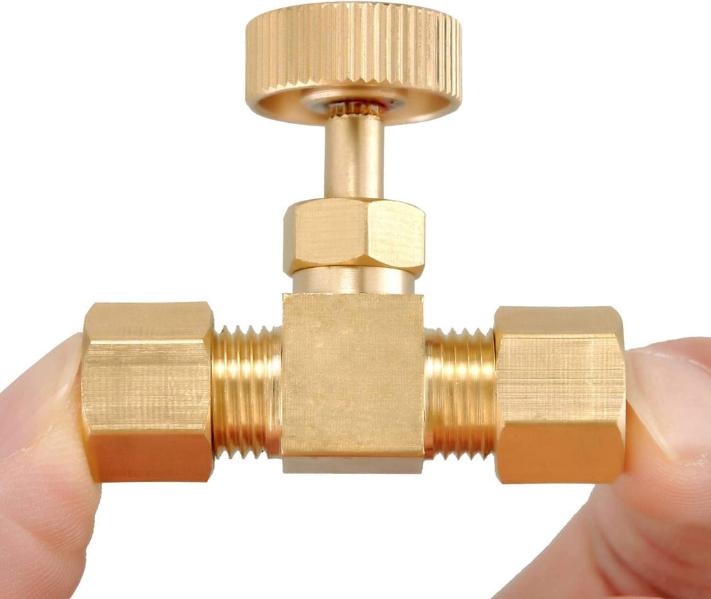 Premium Brass Replacement Control Needle Valve 1/4" OD Compression X 1/4" OD Compression