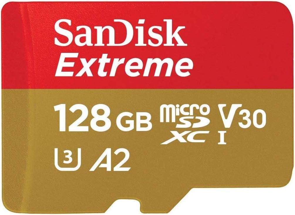 SanDisk 128GB Micro SDXC Extreme Memory Card for DJI Drones Works with Avata and Goggles 2 (SDSQXAA-128G-GN6MN) Class