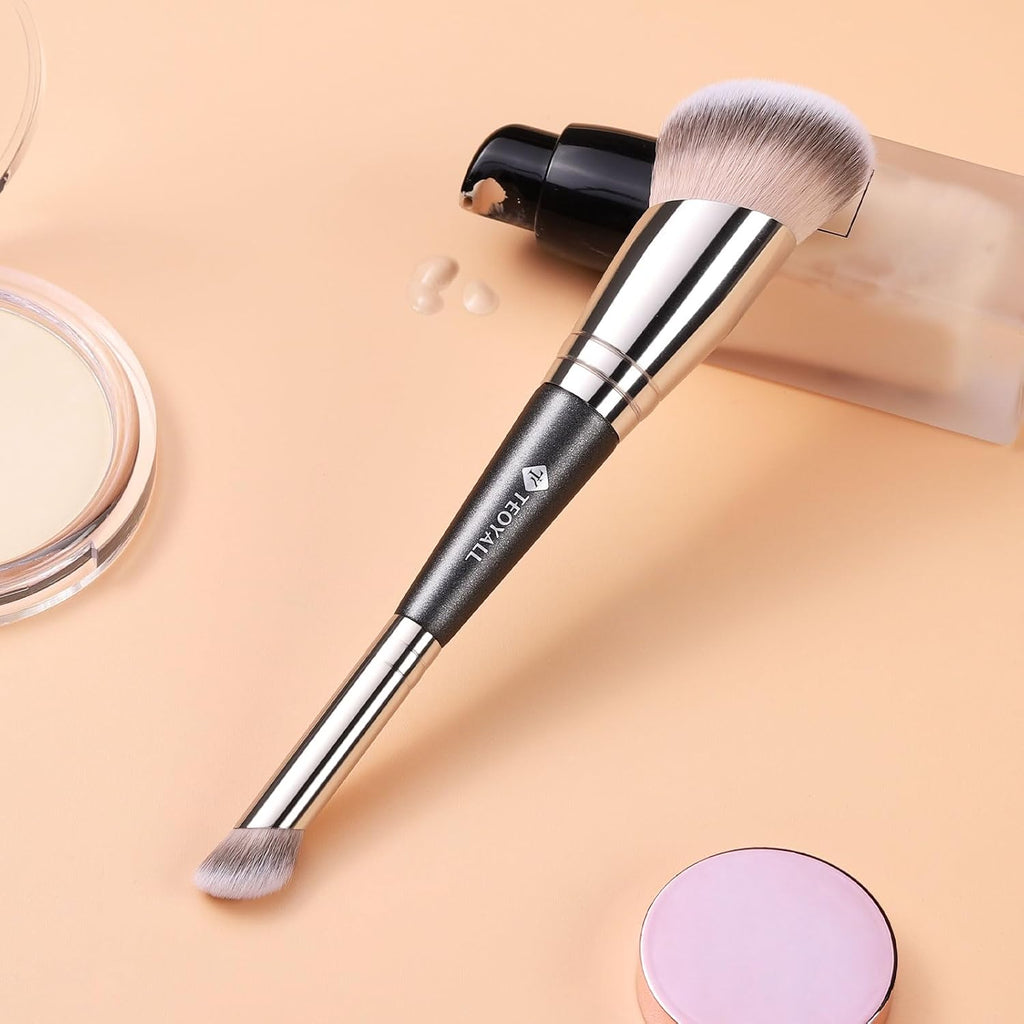 Dual-Ended Brush,Angled Foundation and Under Eye Concealer Brush