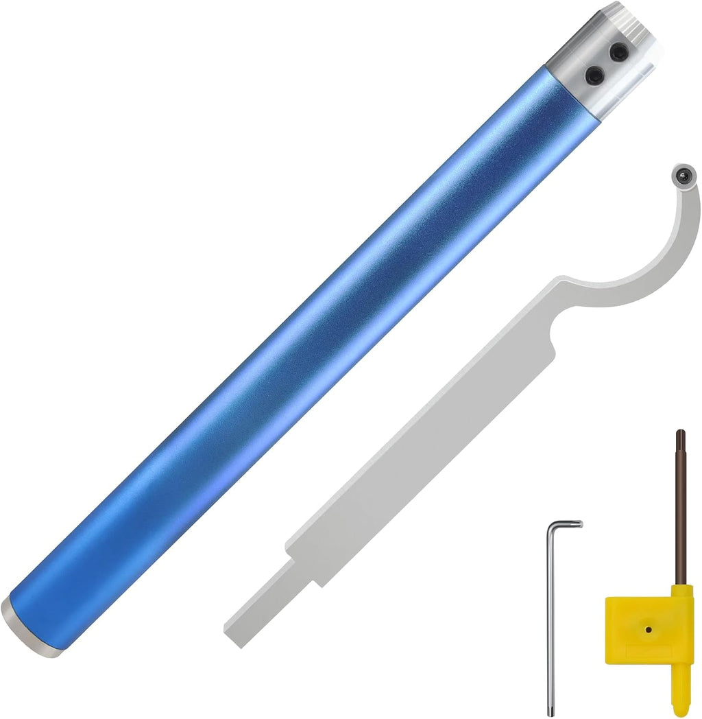 Swan Neck Hollowing Tool for Wood Lathe - Carbide Tipped Woodturning Tool, Pre-installed with 1 Ci5 Insert & Stainless Steel Arbor, Aluminum Alloy Handle