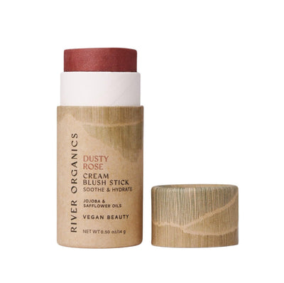Blush Multi-Use Stick, Cream-to-Powder, Hydrating & Long-Lasting, Plastic-Free, Shade “Dusty Rose”